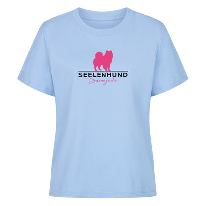 Premium Damen-Shirt "Samoyed - Seelenhund" Sky Blue – hunde-shirt.de