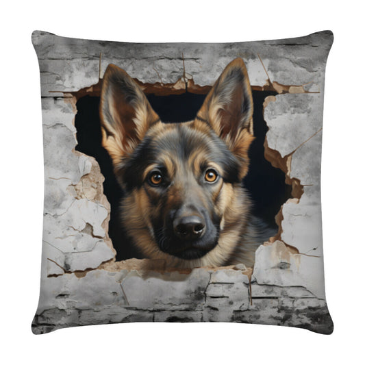 Kissen "Schäferhund - Wall" Weiß – hunde-shirt.de