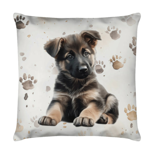Kissen "Schäferhund - Puppy Paws" Weiß – hunde-shirt.de