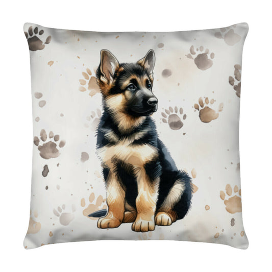 Kissen "Schäferhund - Puppy Paws II" Weiß – hunde-shirt.de