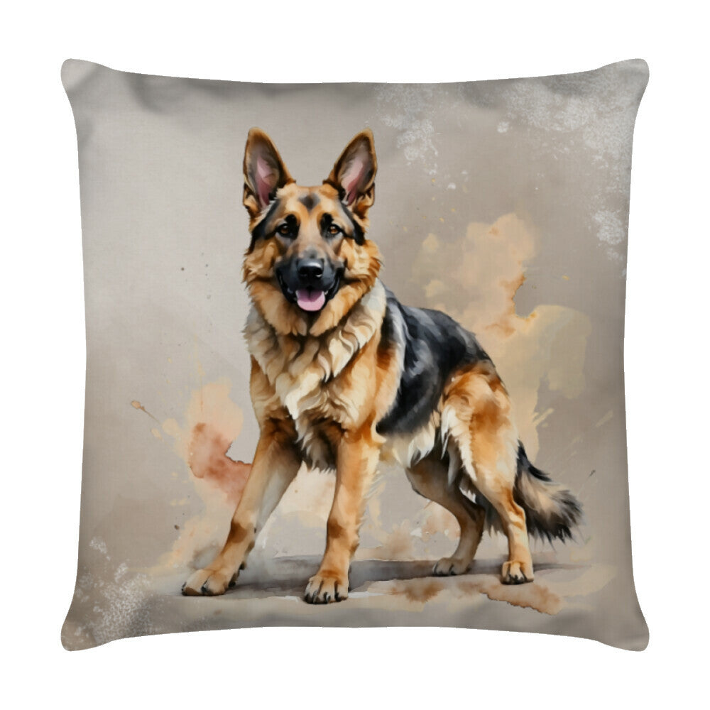 Kissen "Schäferhund - Aufpassen" Weiß – hunde-shirt.de