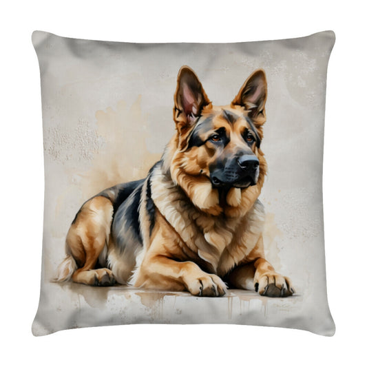 Kissen "Schäferhund - Warten" Weiß – hunde-shirt.de