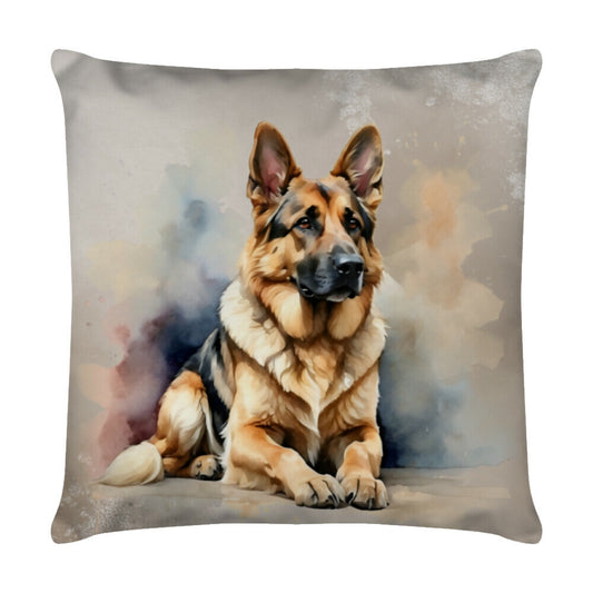 Kissen "Schäferhund - Warten II" Weiß – hunde-shirt.de