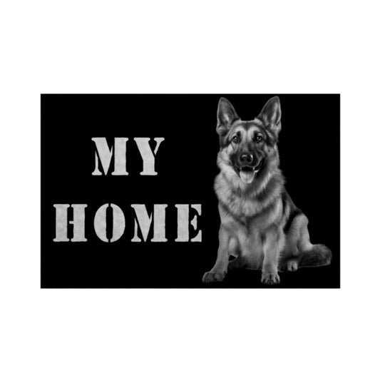 Fußmatte "Schäferhund - MY HOME" Weiß – hunde-shirt.de