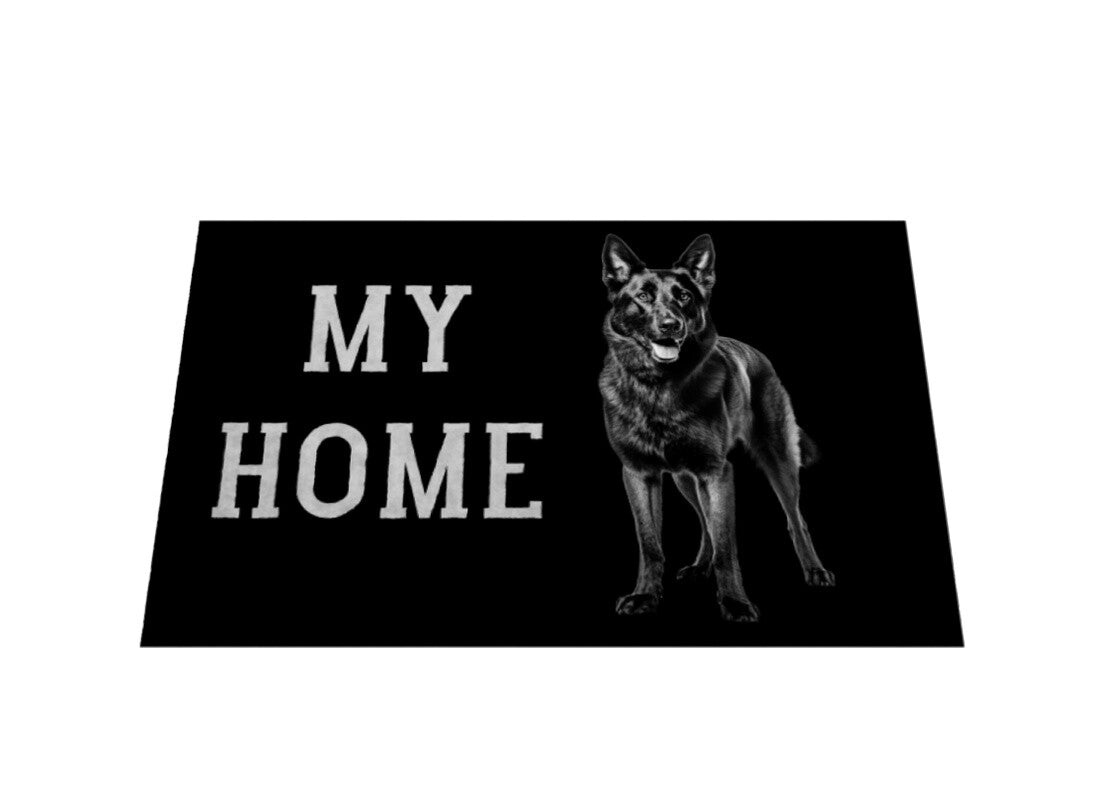 Fußmatte "Schäferhund schwarz - MY HOME" – hunde-shirt.de