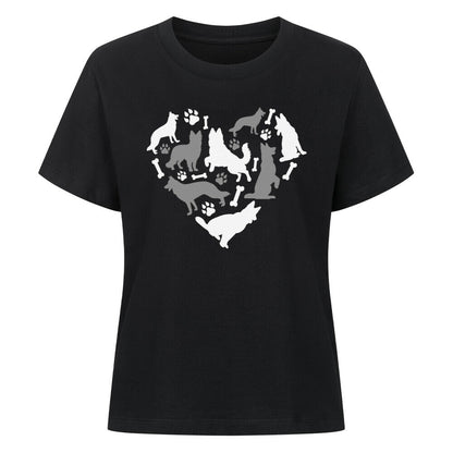 Premium Damen-Shirt "Schäferhund - Heart" Schwarz – hunde-shirt.de