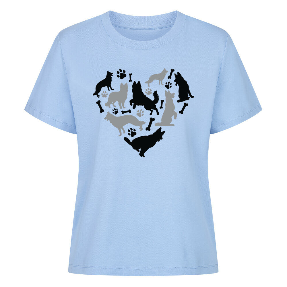 Premium Damen-Shirt "Schäferhund - Heart" Sky Blue – hunde-shirt.de
