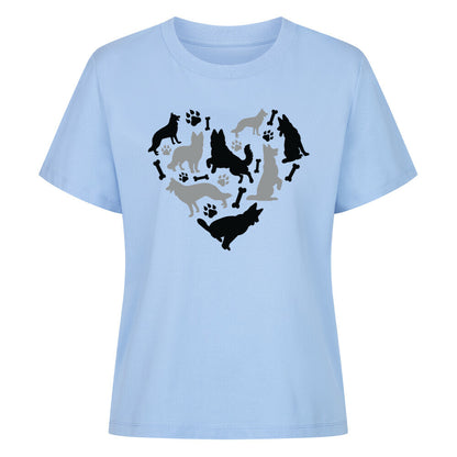 Premium Damen-Shirt "Schäferhund - Heart" Sky Blue – hunde-shirt.de