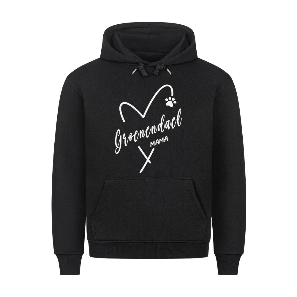 Premium Hoodie "Groenendael - Mama" Schwarz – hunde-shirt.de