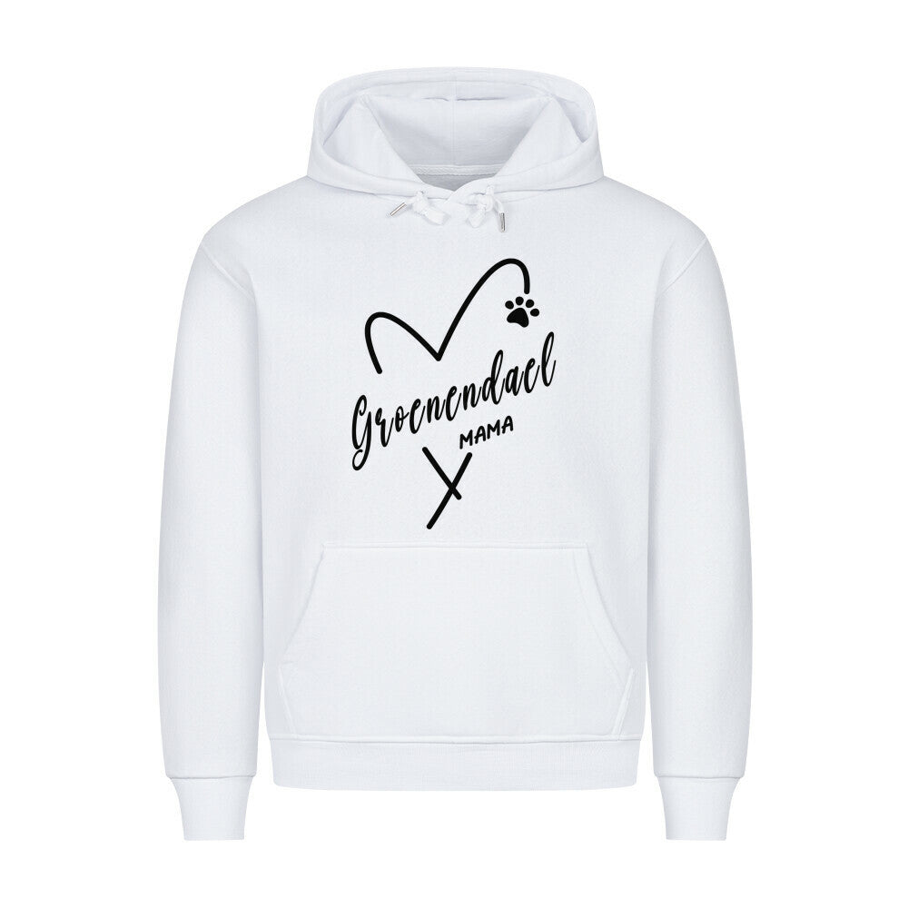 Premium Hoodie "Groenendael - Mama" Weiß – hunde-shirt.de