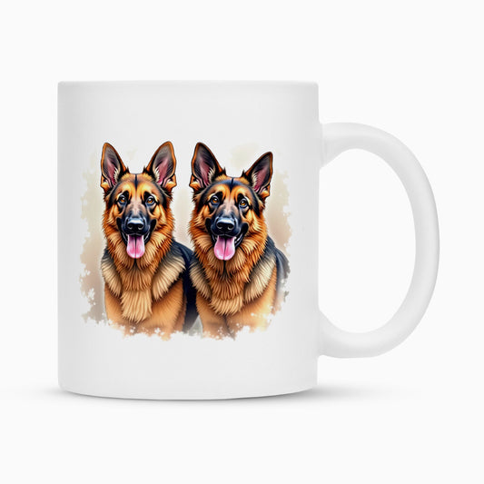 Tasse "Schäferhund - Twins" Weiß – hunde-shirt.de