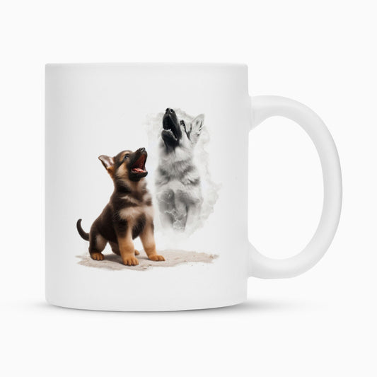 Tasse "Schäferhund - Zukunft" Weiß – hunde-shirt.de