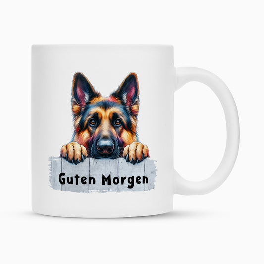 Tasse "Schäferhund - Guten Morgen" Weiß – hunde-shirt.de