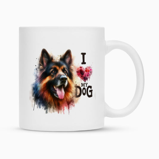 Tasse "Schäferhund - I love my dog" Weiß – hunde-shirt.de
