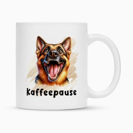 Tasse "Schäferhund - Kaffeepause" Weiß – hunde-shirt.de