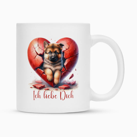Tasse "Schäferhund - Ich liebe Dich" Weiß – hunde-shirt.de