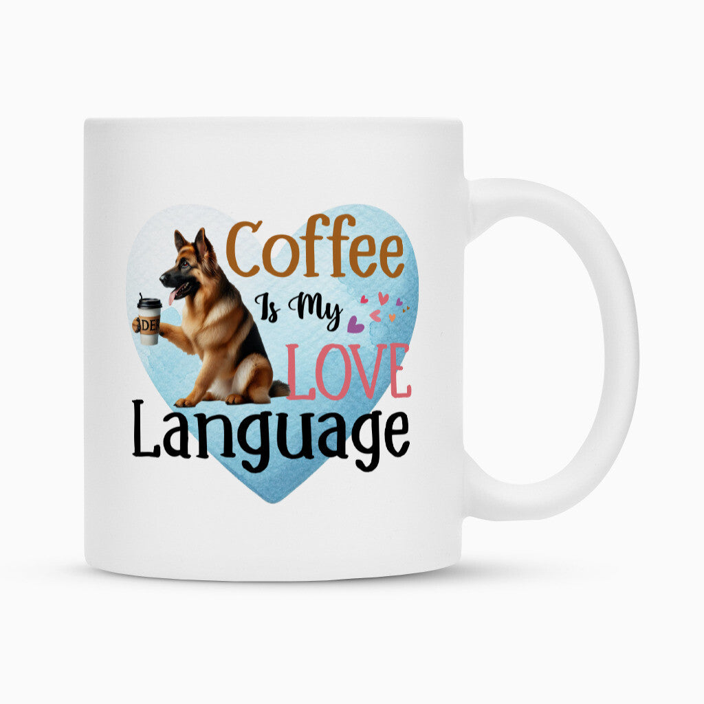 Tasse "Schäferhund - Love Language" Weiß – hunde-shirt.de