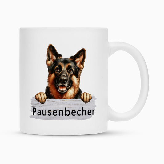 Tasse "Schäferhund - Pausenbecher" Weiß – hunde-shirt.de