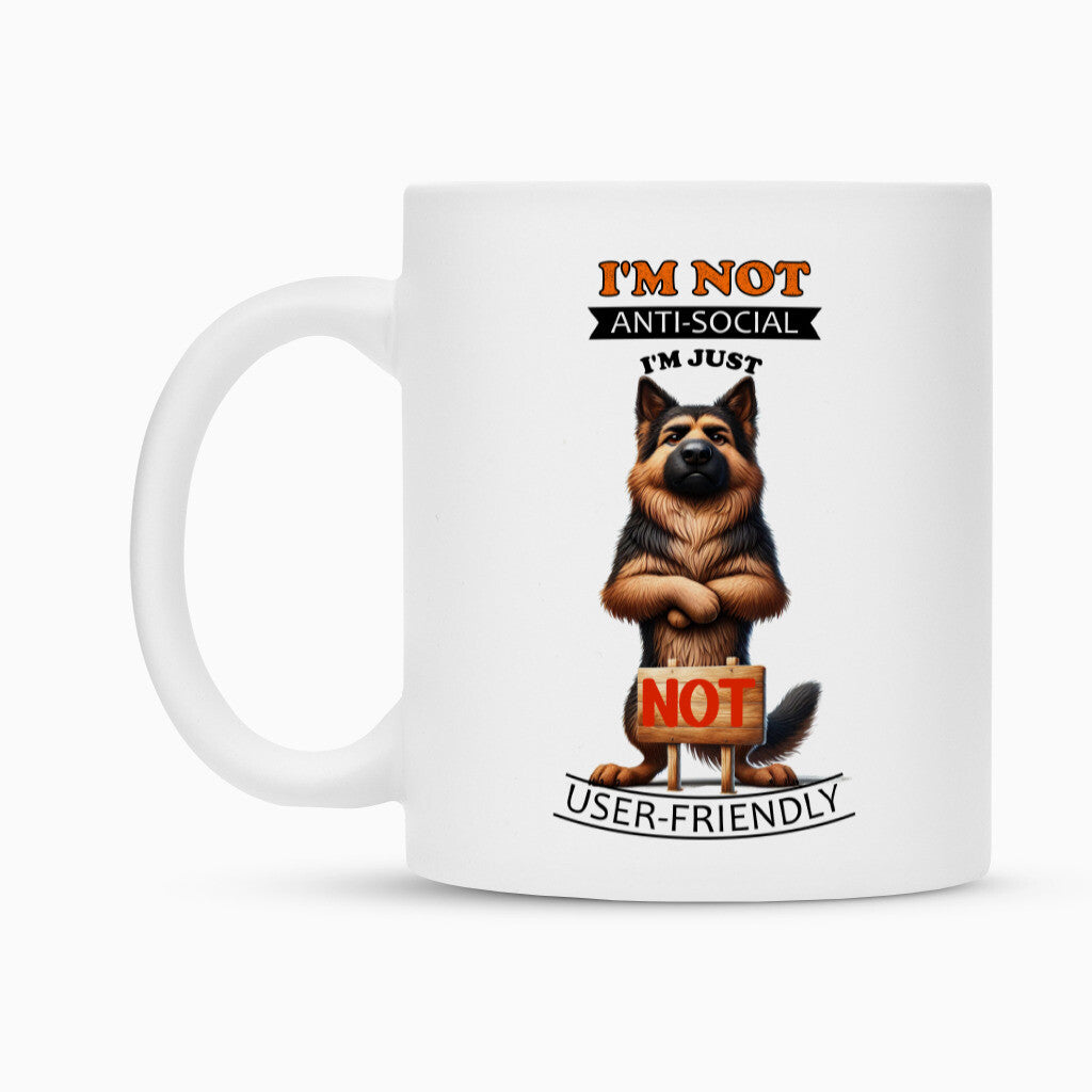 Tasse "Schäferhund - Anti-Social" – hunde-shirt.de
