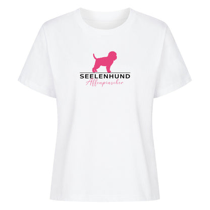 Premium Damen-Shirt "Affenpinscher - Seelenhund" Weiß – hunde-shirt.de