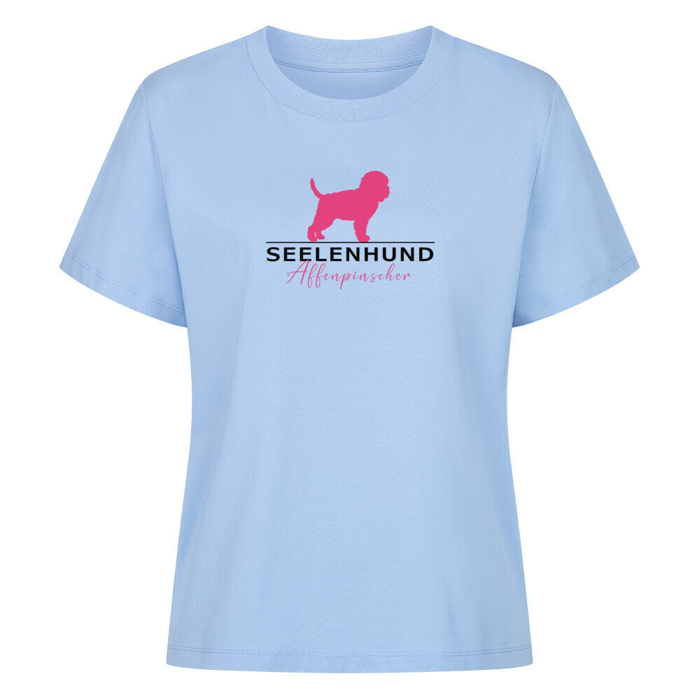Premium Damen-Shirt "Affenpinscher - Seelenhund" Sky Blue – hunde-shirt.de