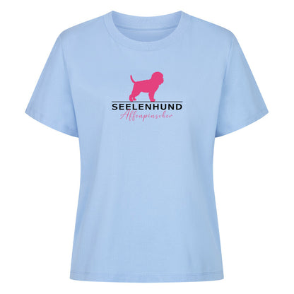 Premium Damen-Shirt "Affenpinscher - Seelenhund" Sky Blue – hunde-shirt.de