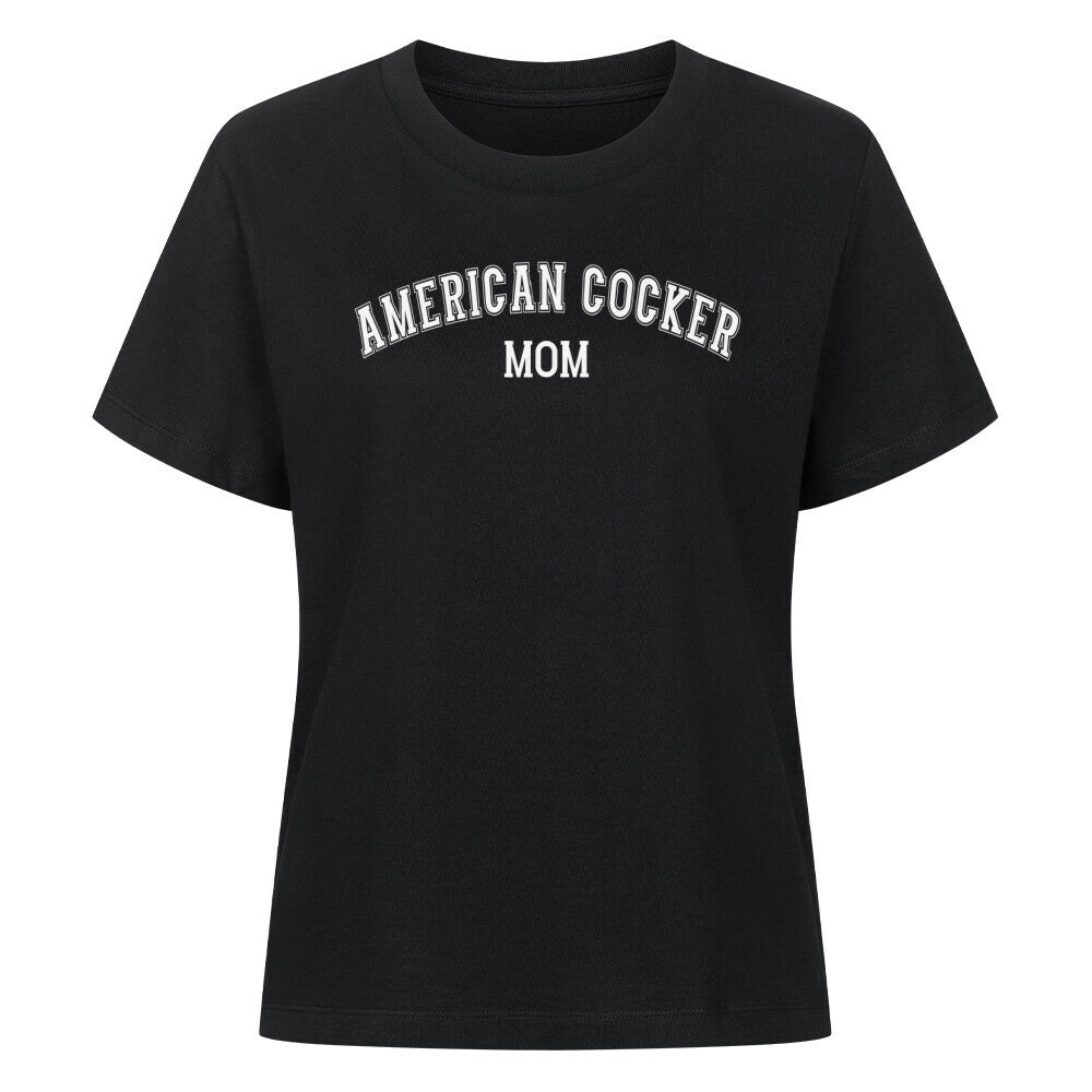 Premium Damen-Shirt "American Cocker - MOM" Schwarz – hunde-shirt.de