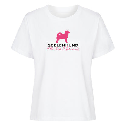 Premium Damen-Shirt "Alaskan Malamute - Seelenhund" Weiß – hunde-shirt.de