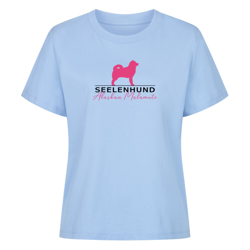 Premium Damen-Shirt "Alaskan Malamute - Seelenhund" Sky Blue – hunde-shirt.de
