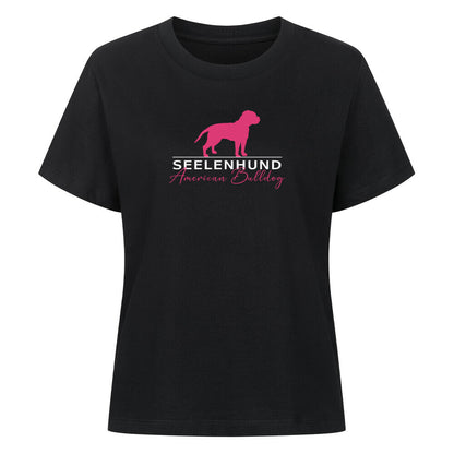 Premium Damen-Shirt "American Bulldog - Seelenhund" Schwarz – hunde-shirt.de