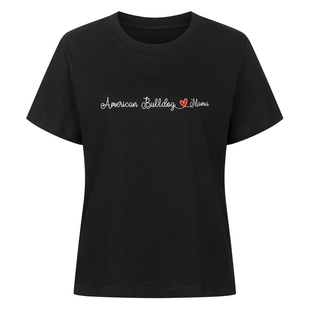 Premium Damen-Shirt "American Bulldog - Mama" Schwarz – hunde-shirt.de