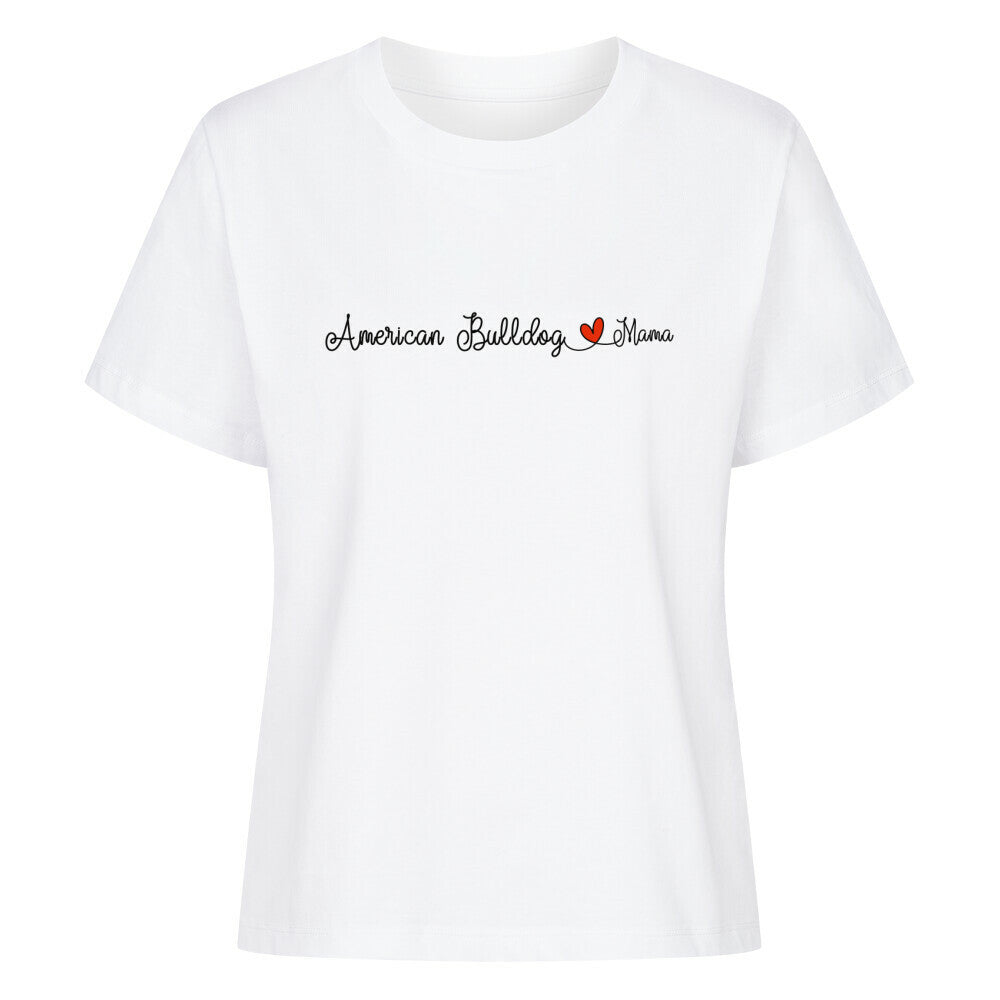 Premium Damen-Shirt "American Bulldog - Mama" Weiß – hunde-shirt.de