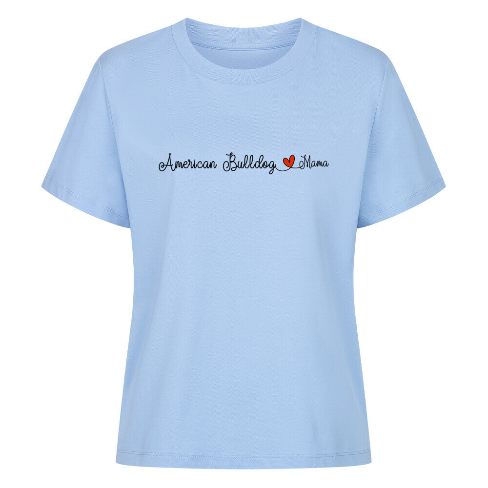 Premium Damen-Shirt "American Bulldog - Mama" Sky Blue – hunde-shirt.de