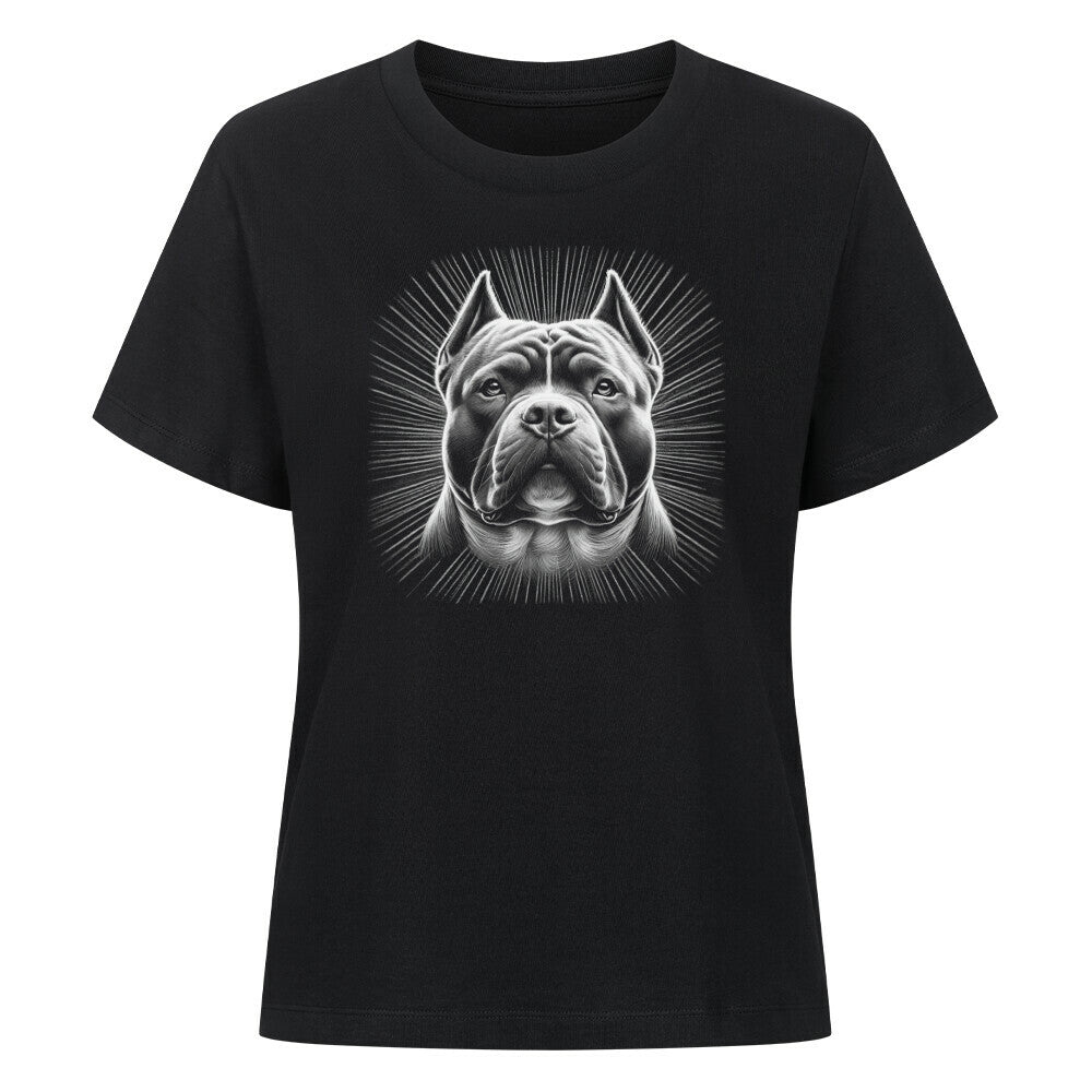 Premium Damen-Shirt "American Bully - Shining" Schwarz – hunde-shirt.de