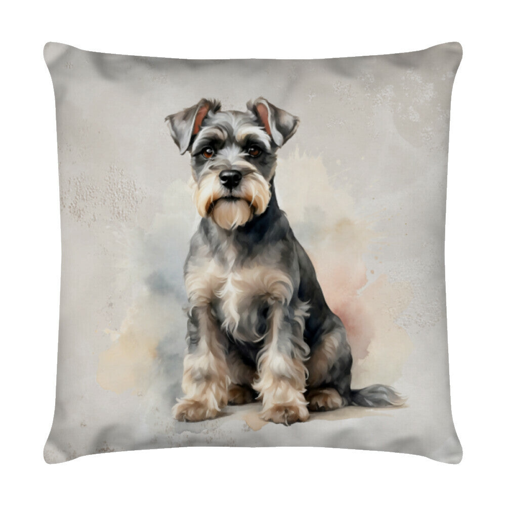 Kissen "Schnauzer - Sitz!" Weiß – hunde-shirt.de