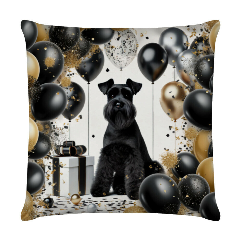 Kissen "Schnauzer - Geburtstag" Weiß – hunde-shirt.de