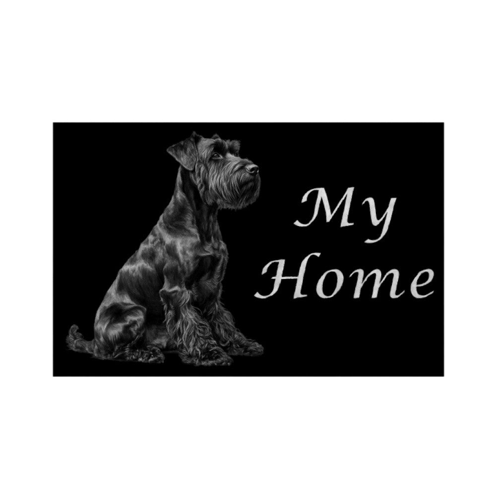 Fußmatte "Schnauzer - My Home" Weiß – hunde-shirt.de