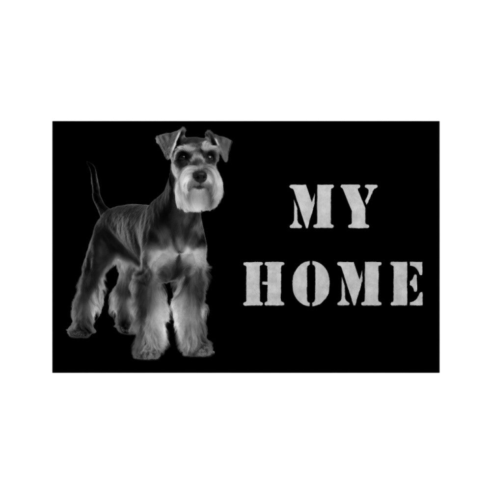 Fußmatte "Schnauzer - MY HOME" Weiß – hunde-shirt.de