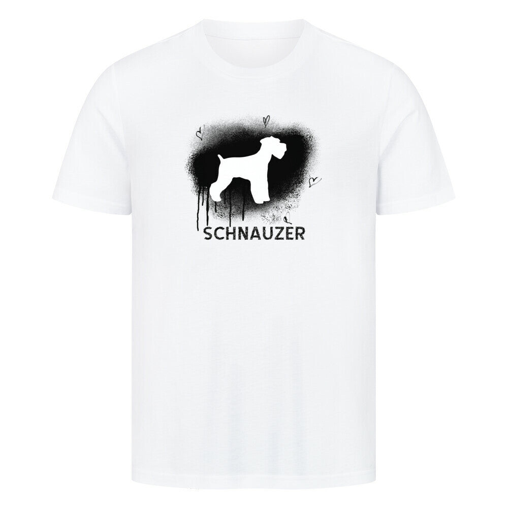 Premium T-Shirt "Schnauzer - Brush" Weiß – hunde-shirt.de