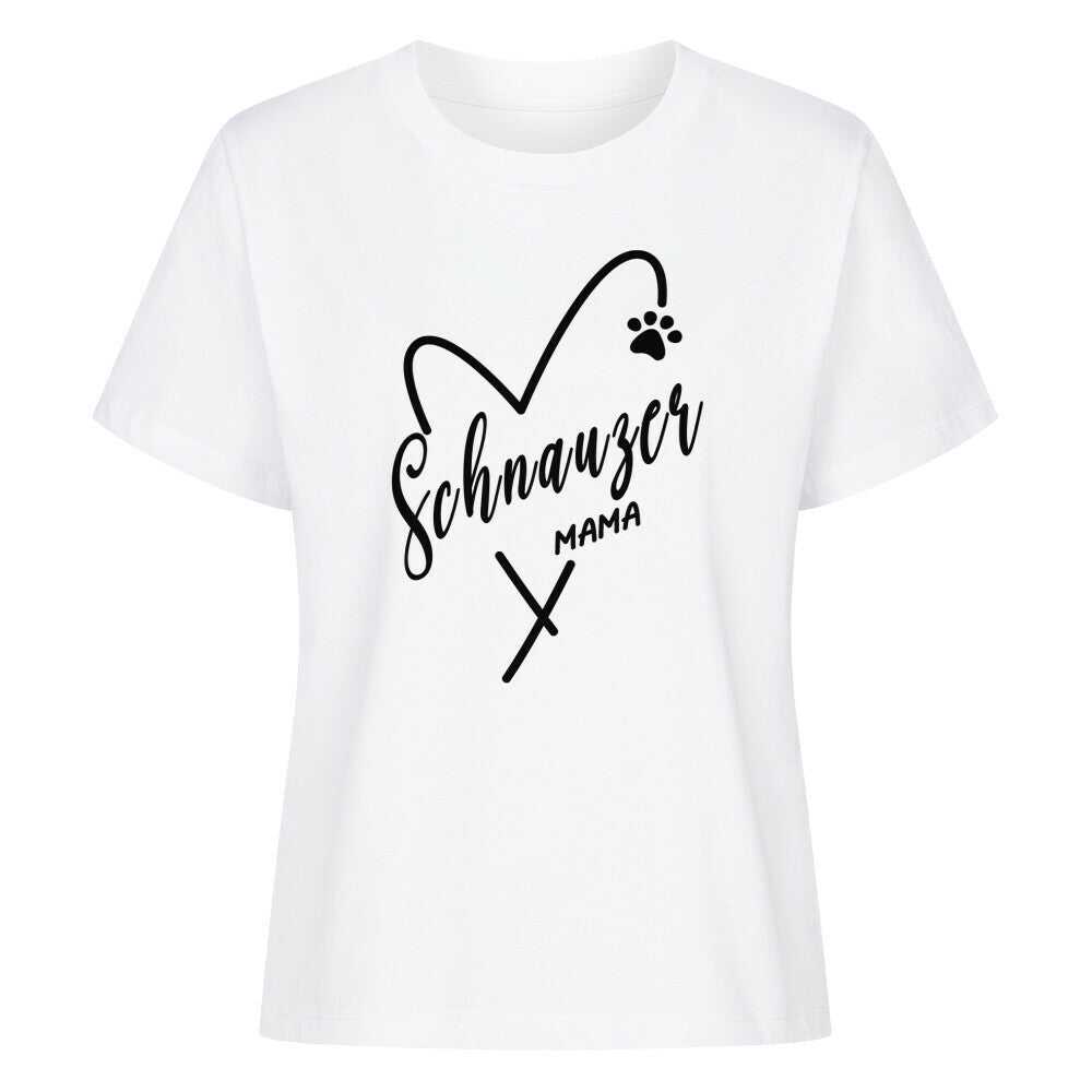 Premium Damen-Shirt "Schnauzer - Mama" Weiß – hunde-shirt.de