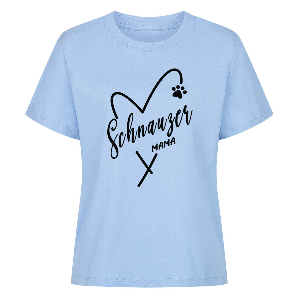 Premium Damen-Shirt "Schnauzer - Mama" Sky Blue – hunde-shirt.de