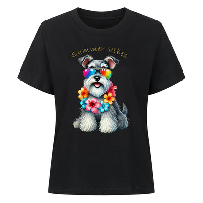 Premium Damen-Shirt "Schnauzer - Summer Vibes" Schwarz – hunde-shirt.de