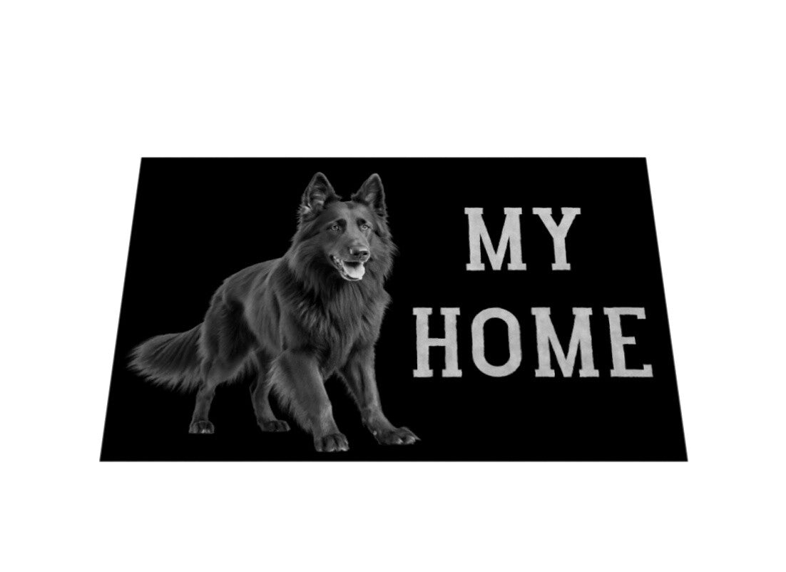 Fußmatte "Schäferhund schwarz - MY HOME" – hunde-shirt.de