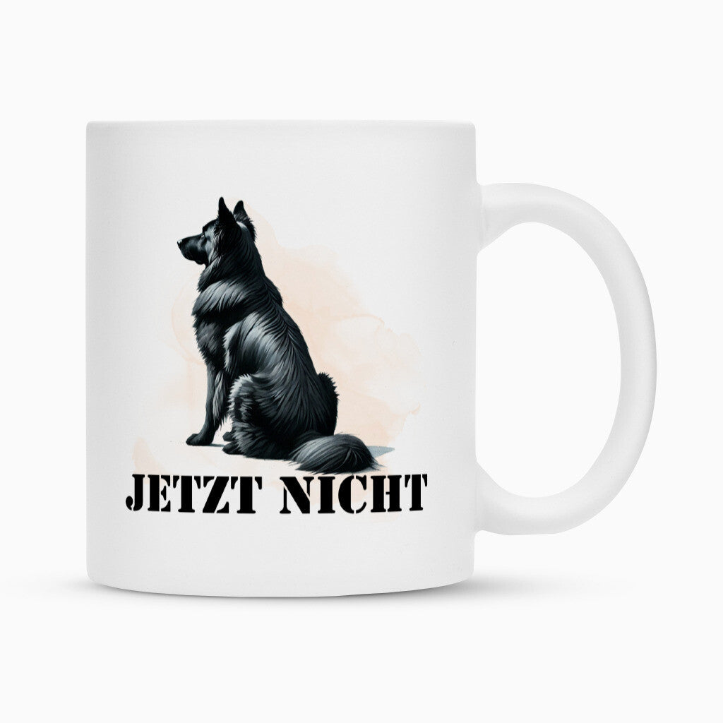 Tasse "Schäferhund schwarz - JETZT NICHT" Weiß – hunde-shirt.de