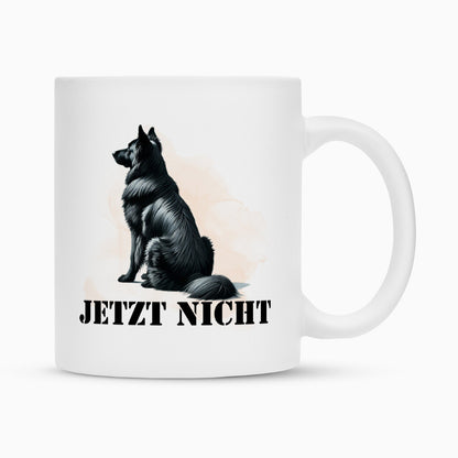 Tasse "Schäferhund schwarz - JETZT NICHT" Weiß – hunde-shirt.de