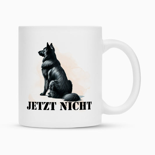 Tasse "Schäferhund schwarz - JETZT NICHT" Weiß – hunde-shirt.de