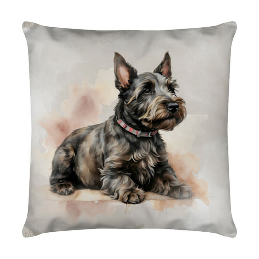 Kissen "Scottish Terrier - Relax" Weiß – hunde-shirt.de