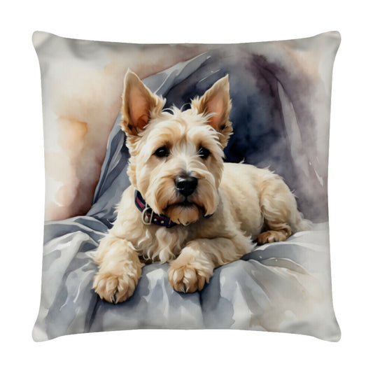 Kissen "Scottish Terrier hell - Relax" Weiß – hunde-shirt.de