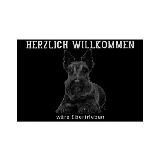 Fußmatte "Scottish Terrier - Übertrieben" Weiß – hunde-shirt.de
