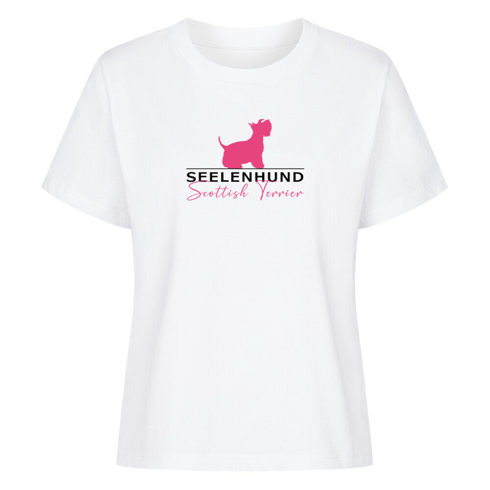 Premium Damen-Shirt "Scottish Terrier - Seelenhund" Weiß – hunde-shirt.de